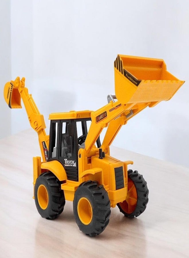 Stylbase Plastic Excavator Bulldozer Construction Toys Durable High-Density Non-Slip Tires Friction Power Toy Trucks Pull Back Unbreakable Vehicle Toy for Kids 3+ Years - Image 1